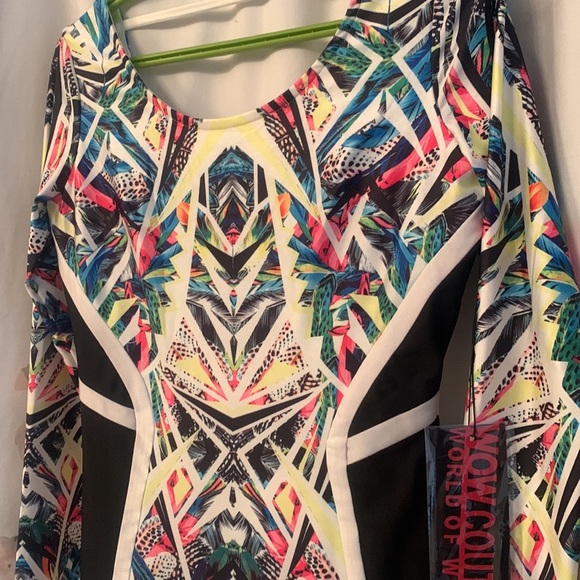 World of couture size M black/multi coloured body con dress form fitting - Picture 6 of 8
